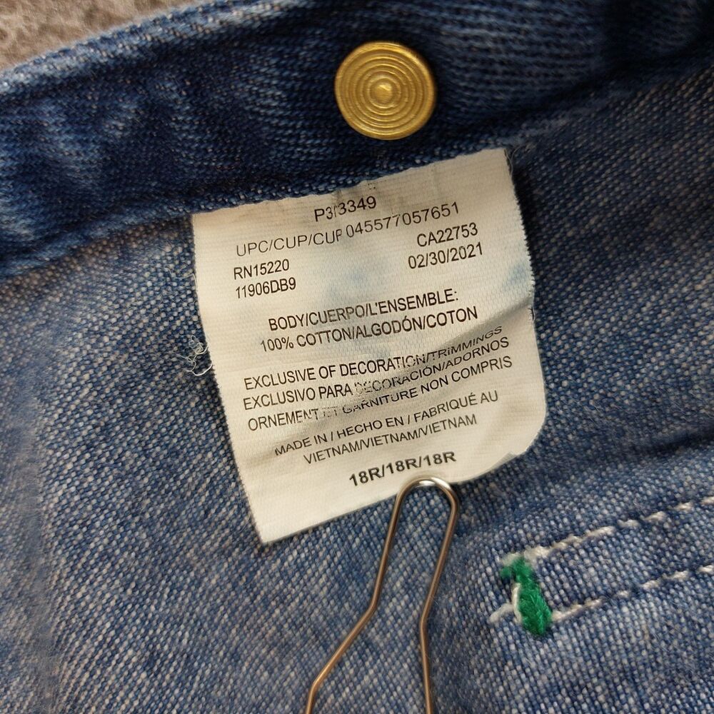 Liberty Denim Bib Overalls Youth Size 18R Blue Jean Farm Chores Fair 4-H Outdoor - Picture 8 of 8